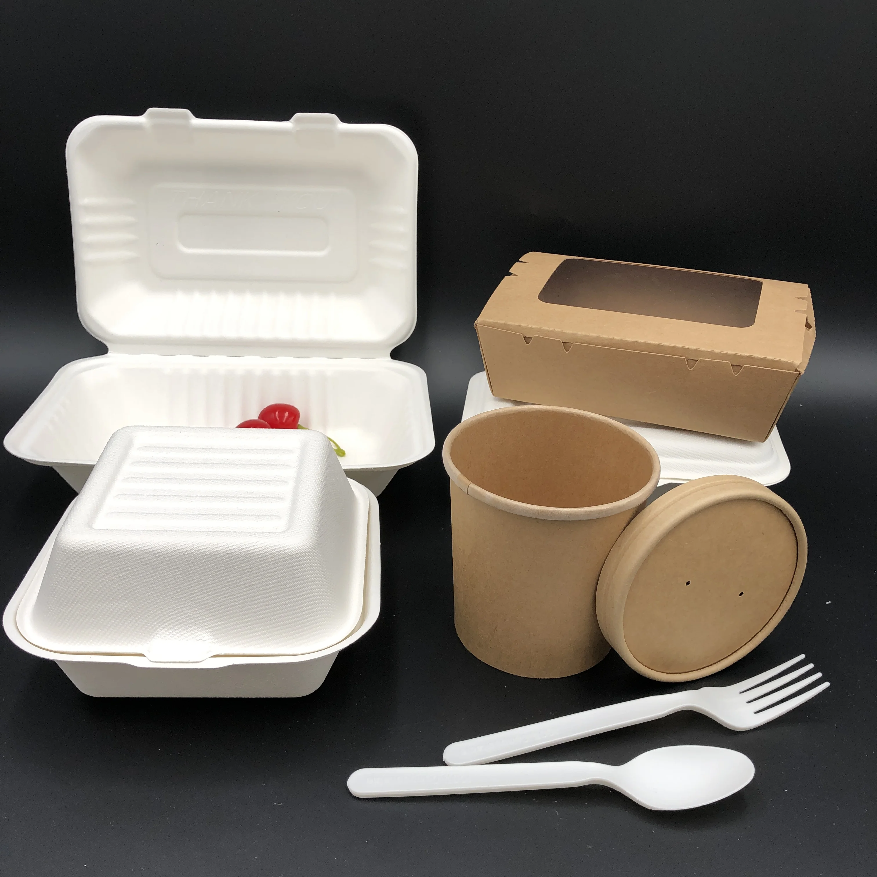 1000ml sugarcane paper pulp producto desechable sushi lunch box disposable biodegradable takeout food container