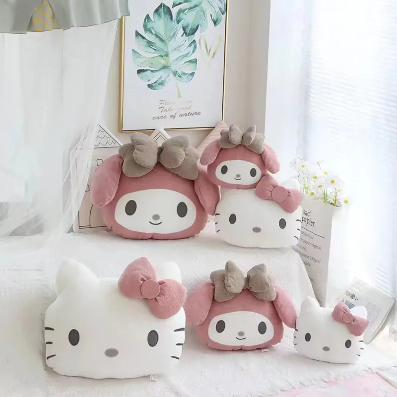 Cute Cartoon Retro Corduroy Pink Rabbit Cat Car Headrest Shoulder Guard Seat Belt Decorative Cover Pillow Waist