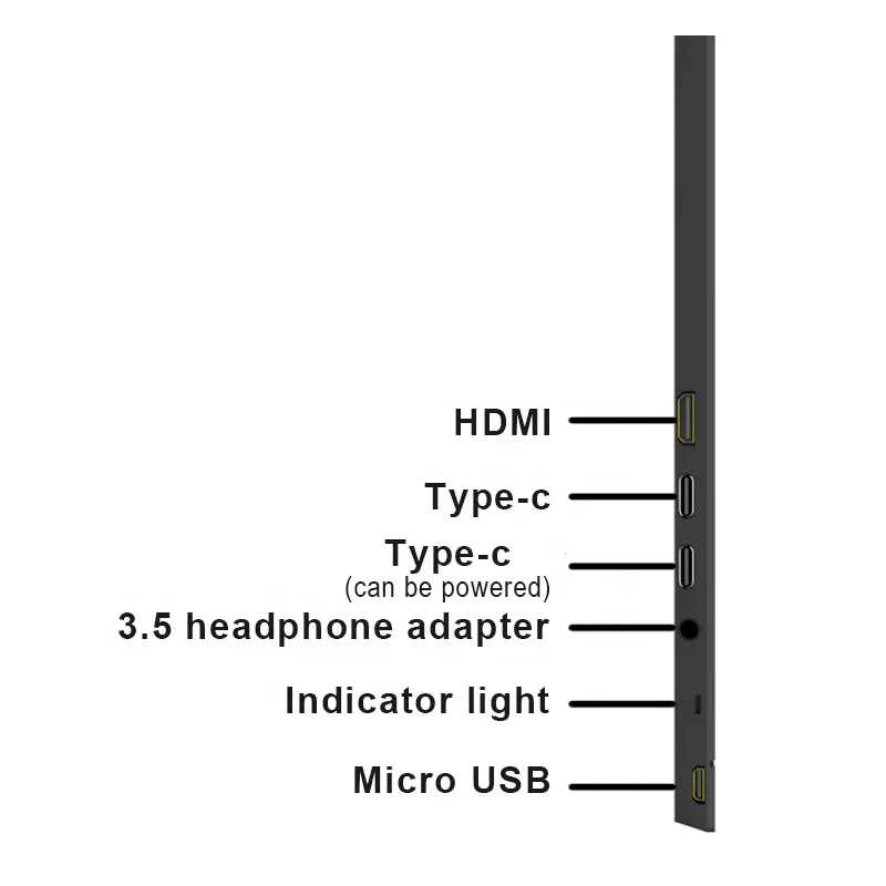 large stock 15.6 inch portable monitor with type-c usb for  pc full 1920*1080p gaming monitor with hdmi