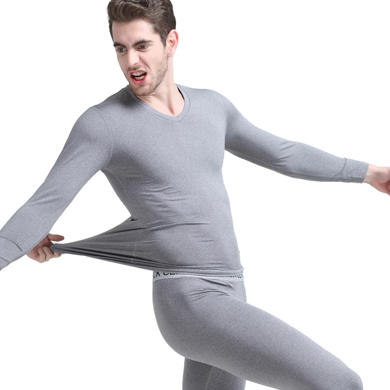 
Cheap Polyester Material V Neck Thin Fleece Lined Various Colors Thermal Underwear for Men 