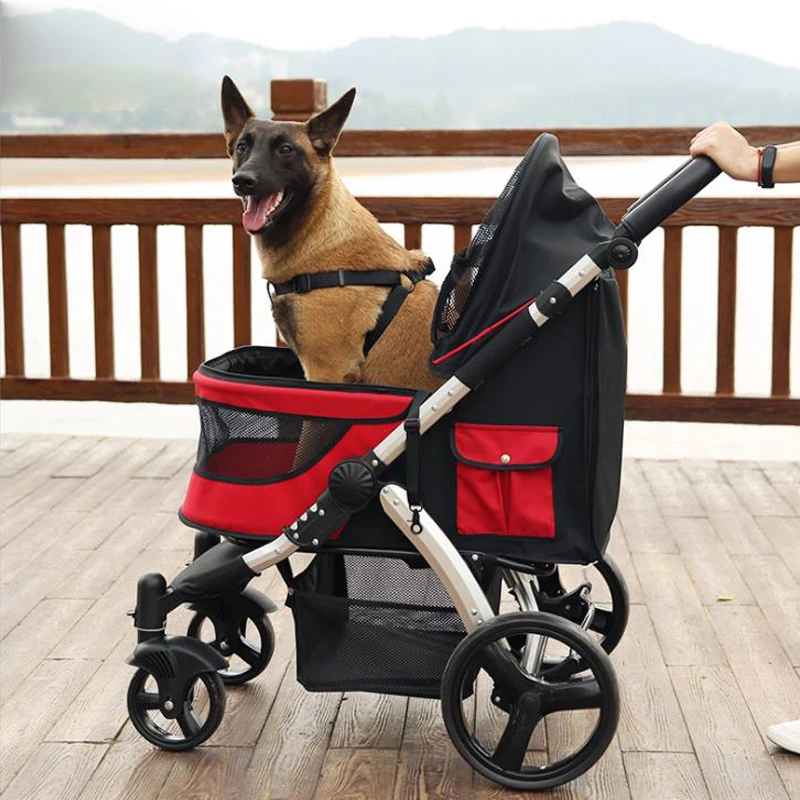  Factory Wholesale Best Selling Dog Pet Stroller Large One Hand Fold Up