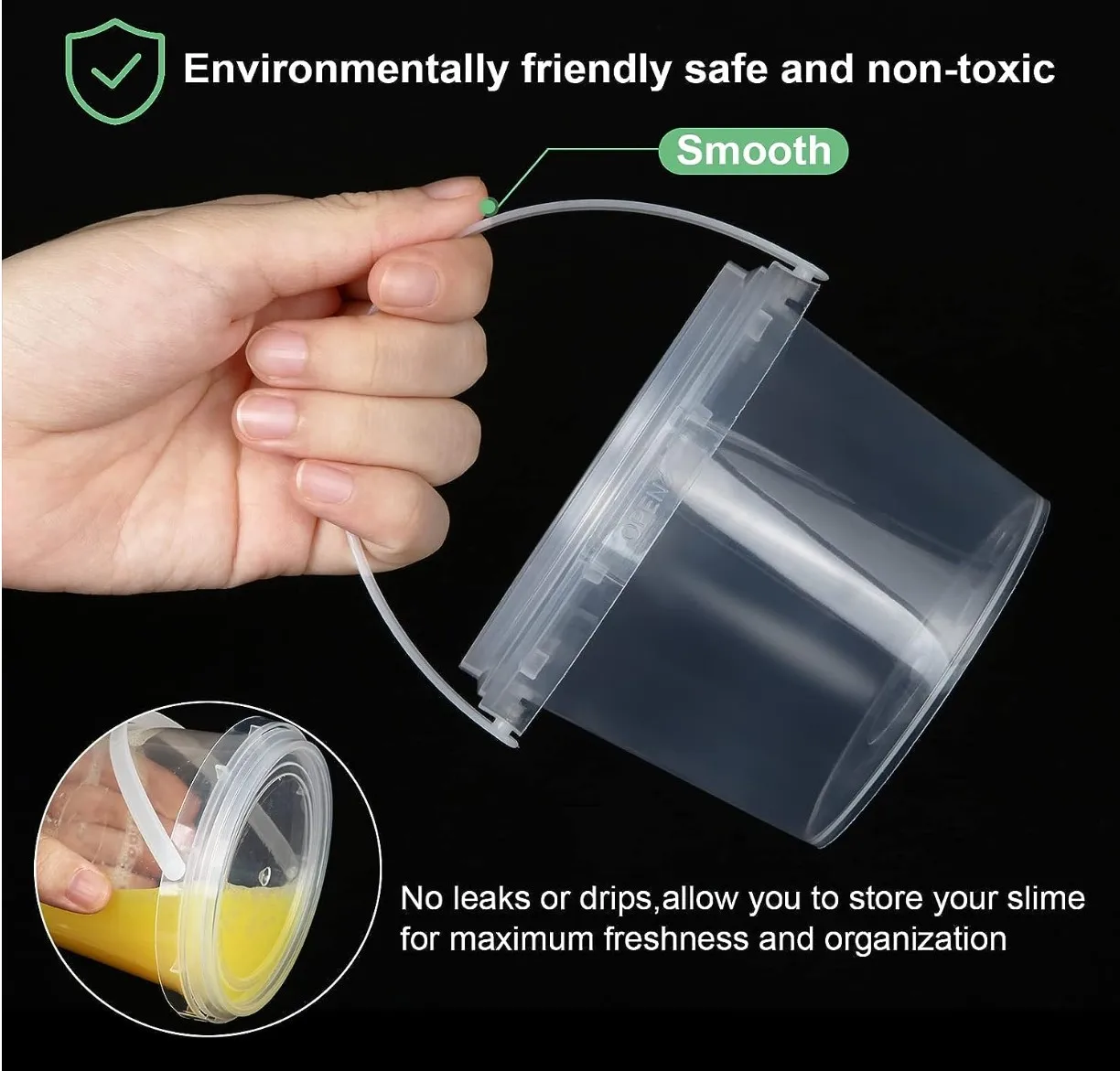 Containers with Lids and Handles, Plastic 300ml Storage Bucket Containers