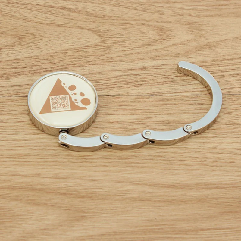 Aluminum Sublimation bag hanger Blank custom logo lady purse holder bag hook foldable restaurant table handbag holder