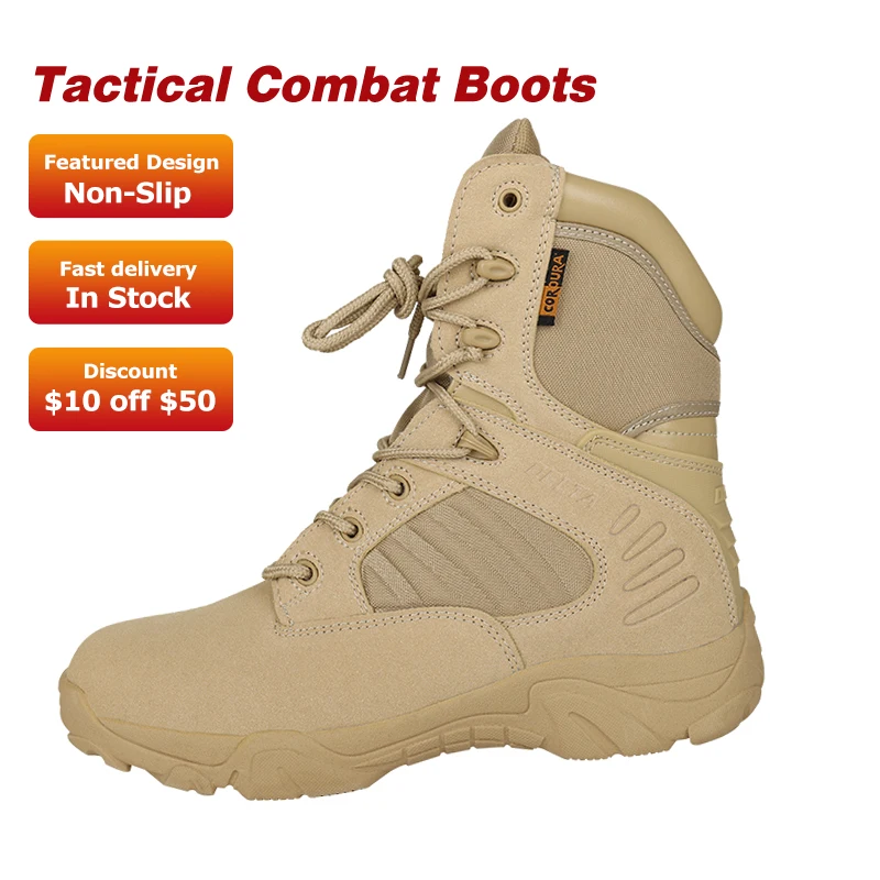 Lightweight Men Shoes Outdoor Hunting Hiking Leather High Top Tactical Boots