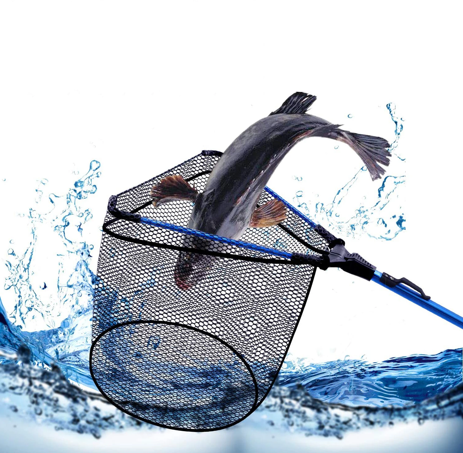 Fly Fish Landing Net Trout Bass Net Soft Rubber Mesh Catch and Release  Fishing Net