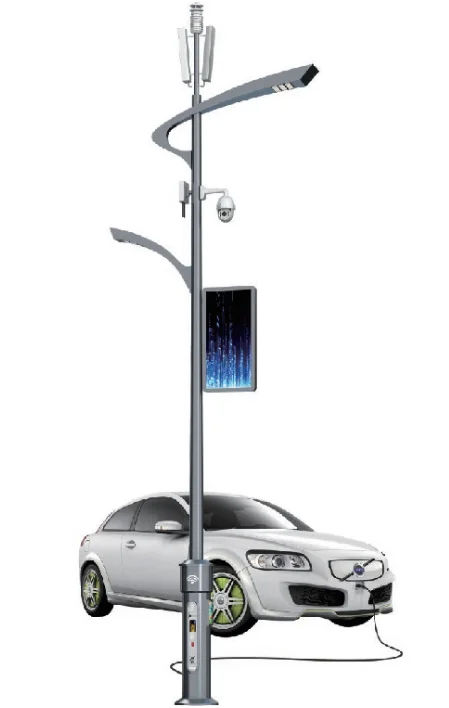 Light Pole With Cctv For Outdoor In Smart City Integrated Smart Poles Hot Point Base Station ADV Player