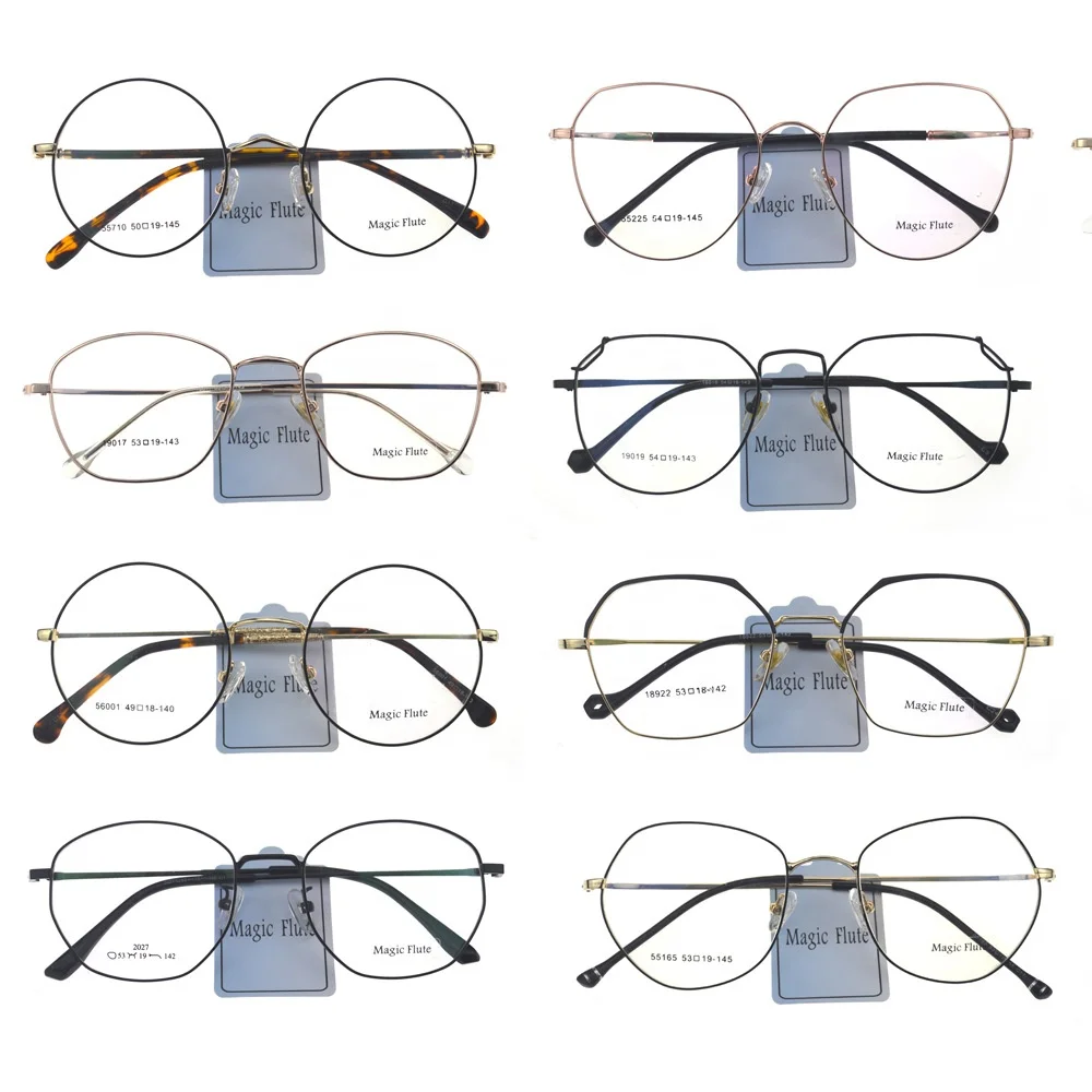 Wholesale Cheapest Stock mixed models men women big round vintage stainless metal optical eyeglasses frame