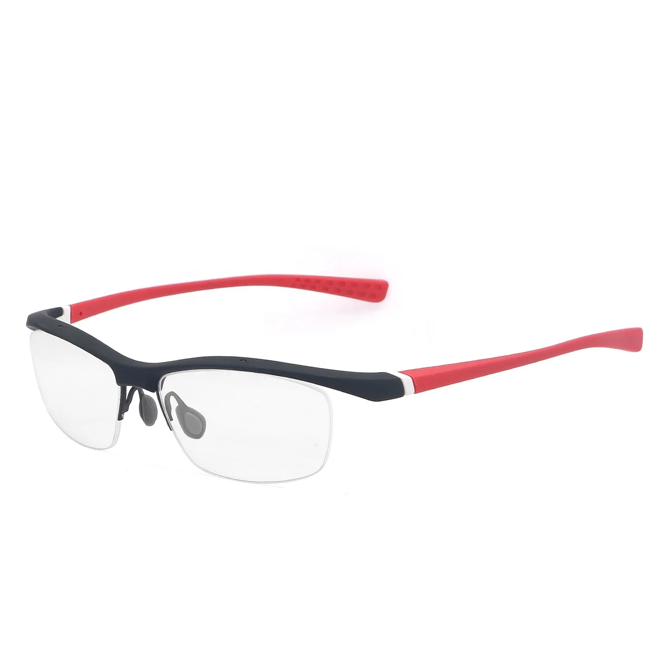 2023 Wholesale Men Sport Glasses Transparent Semi Rimless Eyeglasses Frame Custom Logo Outdoor Eyewear