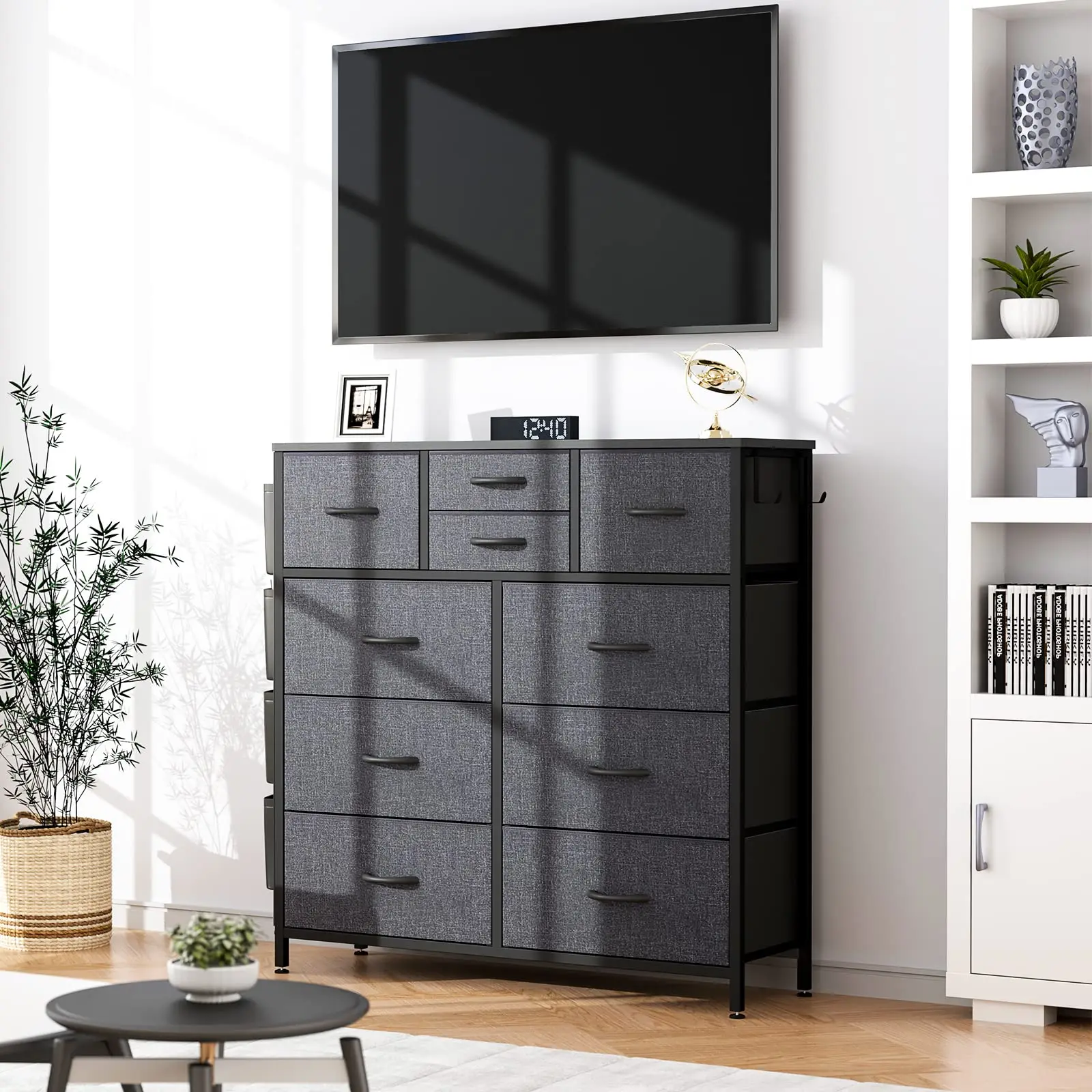 Comoda para bororio ooden темно-серая Верхняя полка комод для спальни тканевая мебель взрослых