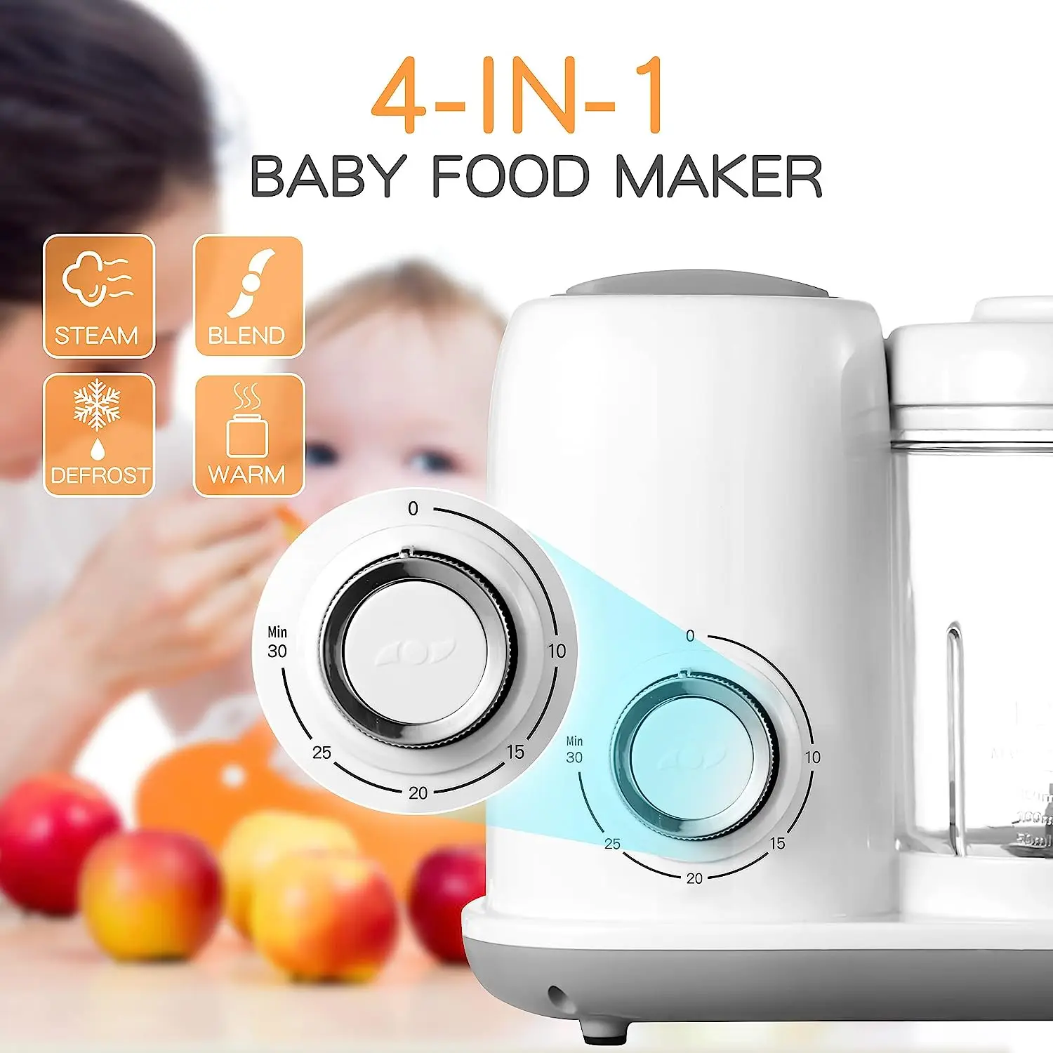 4 In 1 Multi-functional Electric Blender procesador de alimentos timing Baby Food Maker baby food Processor