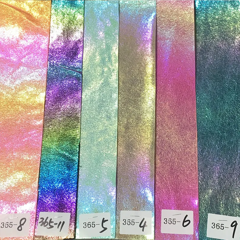 Rainbow Burst Pattern Design PU Synthetic Leather Glossy Neon Colors Leatherette Fabric for Bags/Shoe/Backpack/Textile Accessory