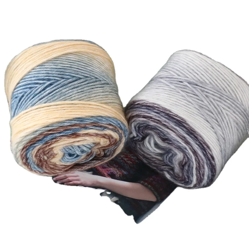 
Zhonghuai mixed colors acrylic polyester cotton air yarn knitting and crochet yarn cake yarn 