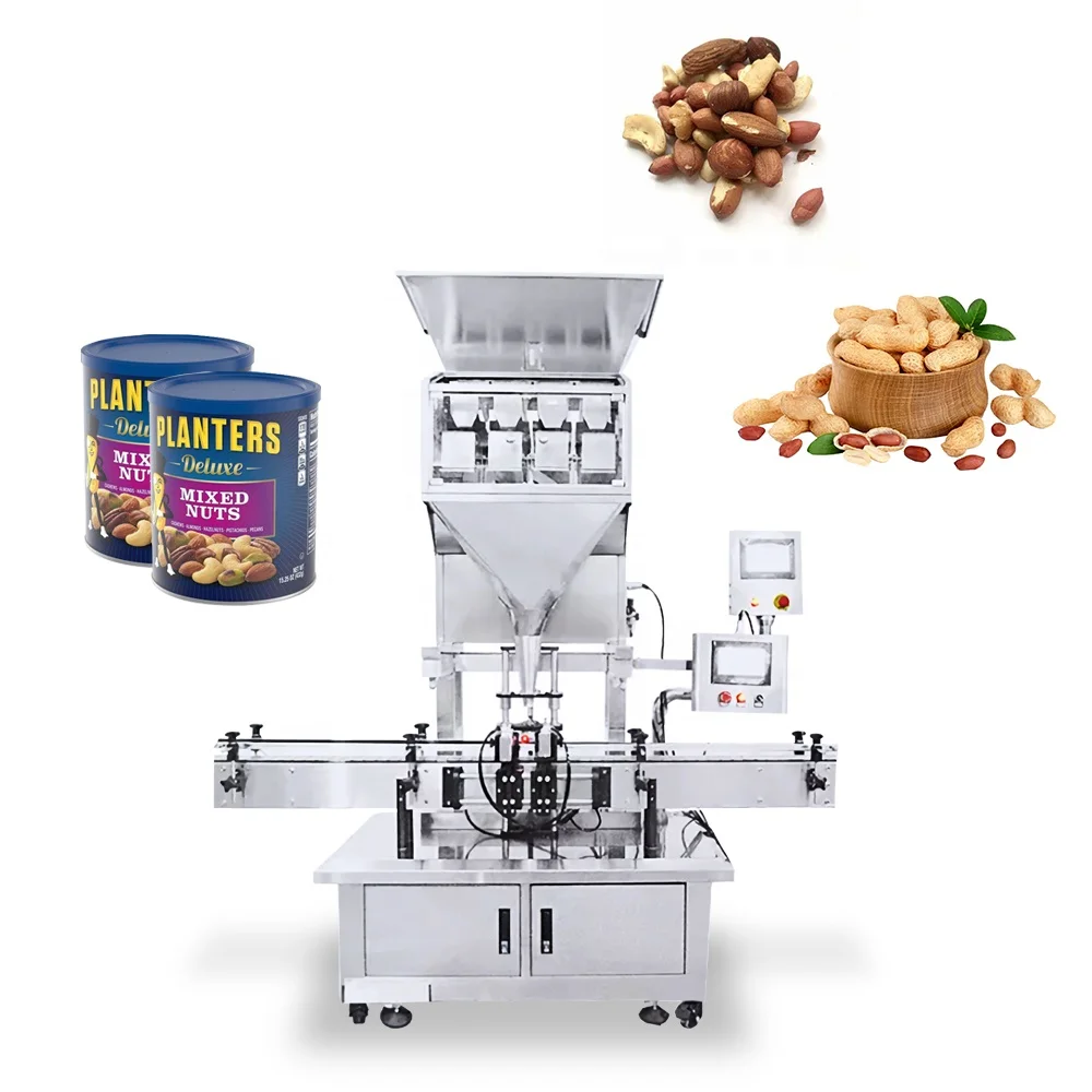 Multi Purpose Automatic Bottle Can Jar Capping And Labeling Granule Grain Seed Salt Sugar Filling Machine
