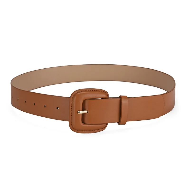 Ladies fashion belt, PU covered buckle belt, big buckle belt