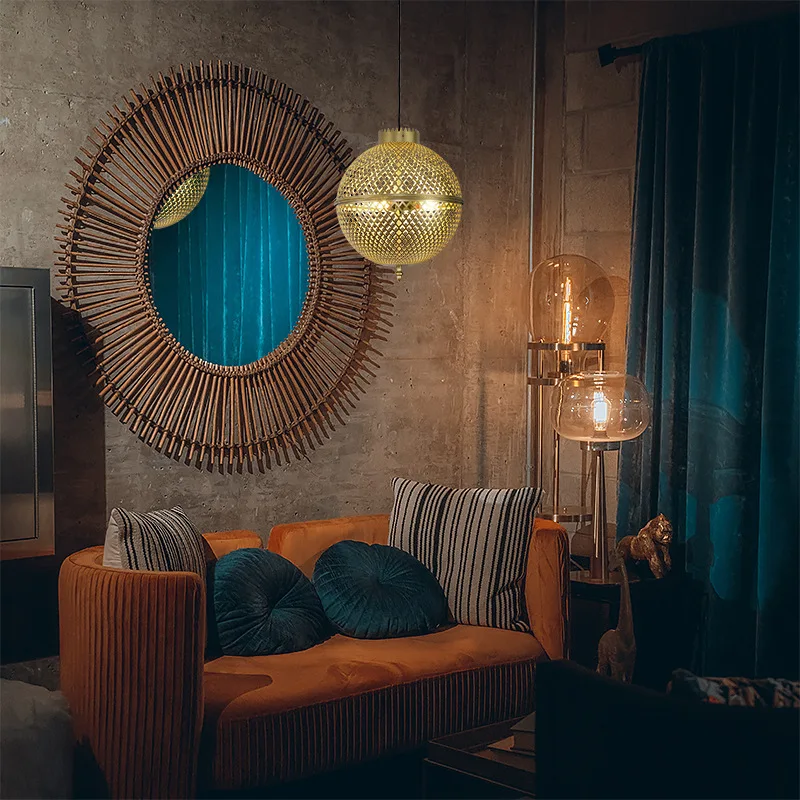 Arabic Lamp Retro Lantern Light Luxury Gold Copper Chandelier Stove Shape Living Room Restaurant Pendant Light