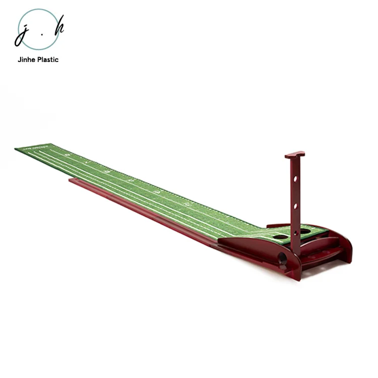 Solid Wood Base Golf Putting Mat Putting Green Indoor with Auto Ball Return
