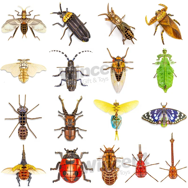 Gryllotalpidae insect models puzzle Creative DIY Wooden Puzzle Kit for Kids - Educational Toy