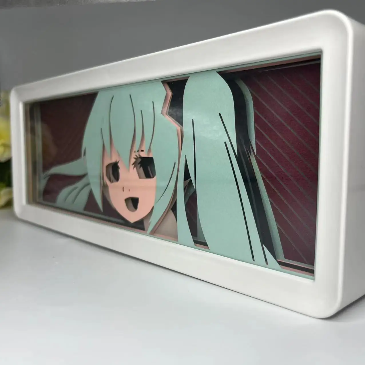 Anime Light Box Led Strip Lights Anime Eyes Shadow Box Picture Frame 3D Paper Carving Usb Table Lamp Mood Light Room Decor Gift