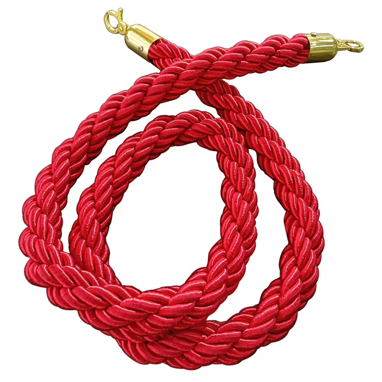1.5M Red Twisted Rope Use For Crowd Control Barrier Stanchion