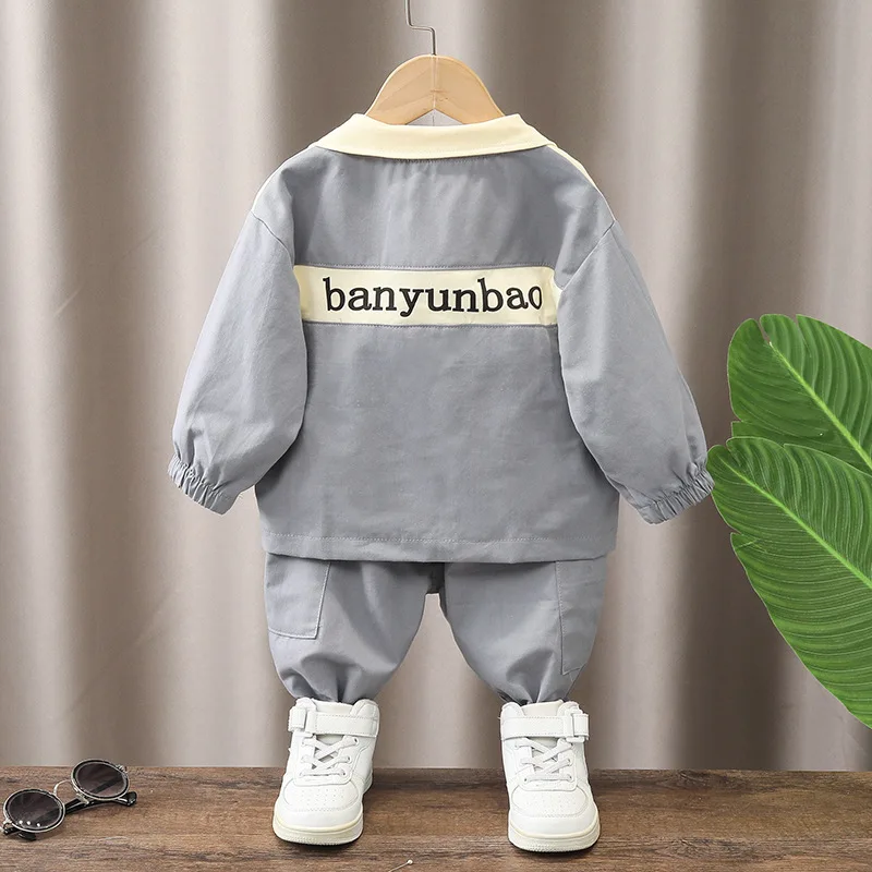 2024 Wholesale Autumn Children outwear Pullover Top+Trousers 2pcs Cotton Print Casual Clothes Set for Boy