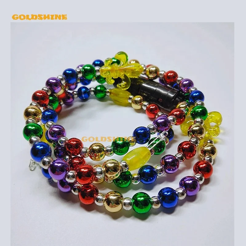 Wholesale Light Up Beads Necklace Pendant LED Lighted Bead Necklace Carnival Mardi Gras Party LED Glowing Party Bead Necklace