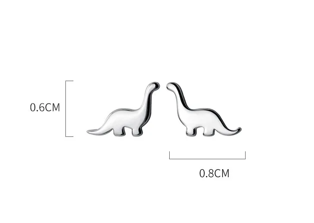 New Cute Design S925 Sterling Silver Dinosaur Stud Earrings For Women G1752