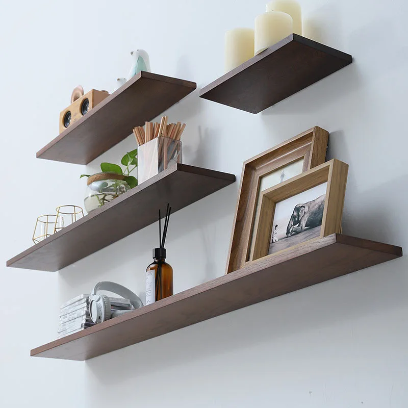 Custom Design and Logo Wall Wooden Shelf  Display Storage MDF Rustic  20cm 30 cm 40cm Floating Wall Shelf for decoration