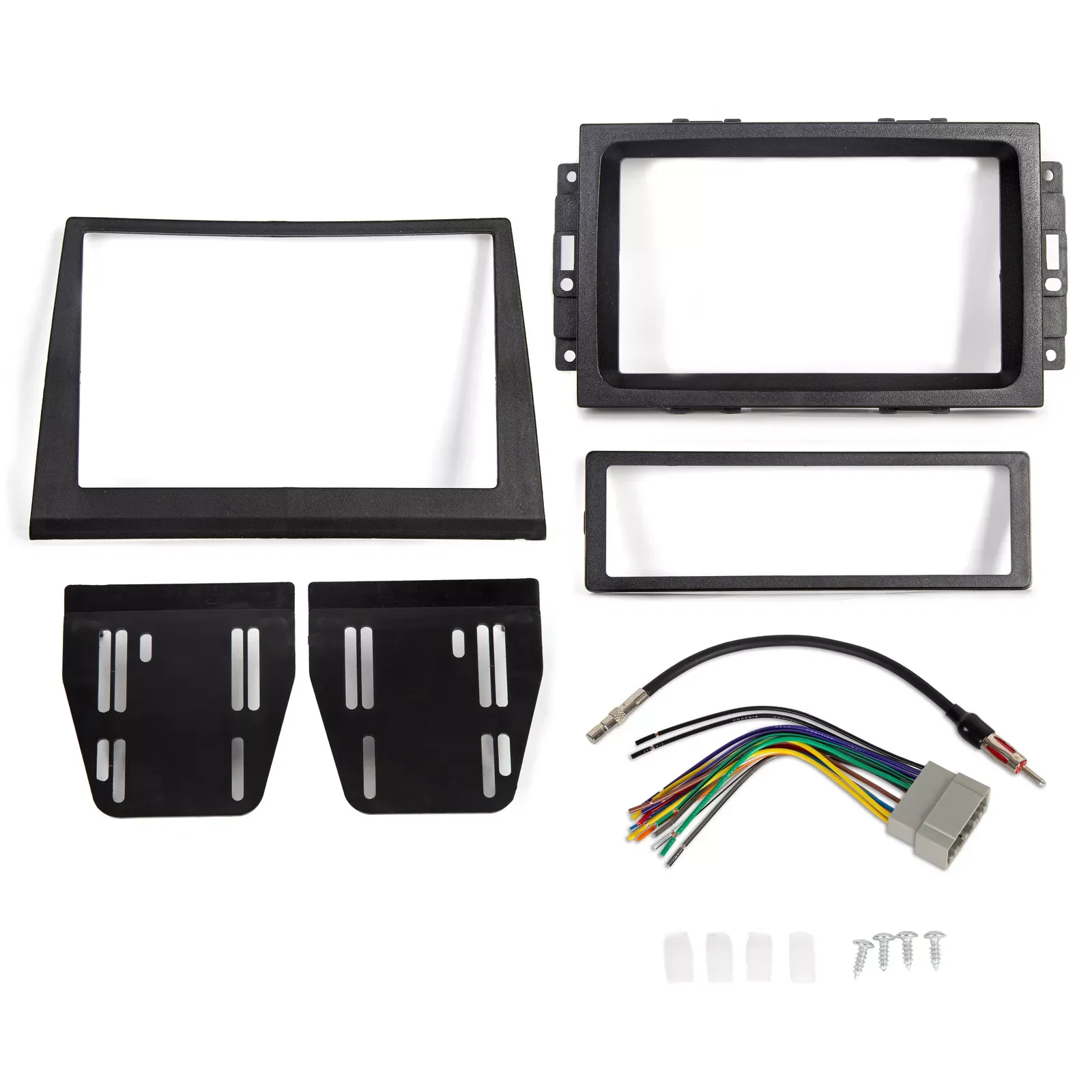 Double Din Dash Radio Install Kit For 2006-2007 Jeep Commander W/ Wire Harness