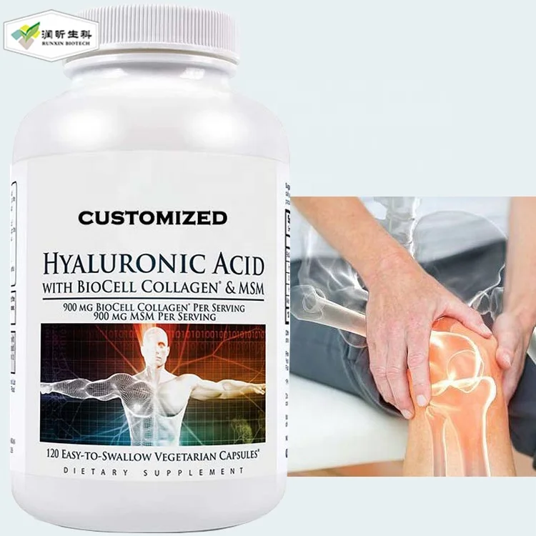 Skin Hydration Joint Health Hyaluronic Acid Biocell Collagen MSM Capsules