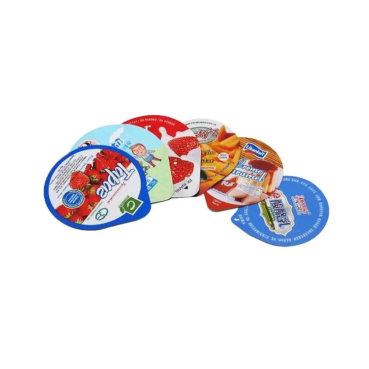 Plastic Yogurt Cup Sealer Aluminum Foil Lid With Custom Printed