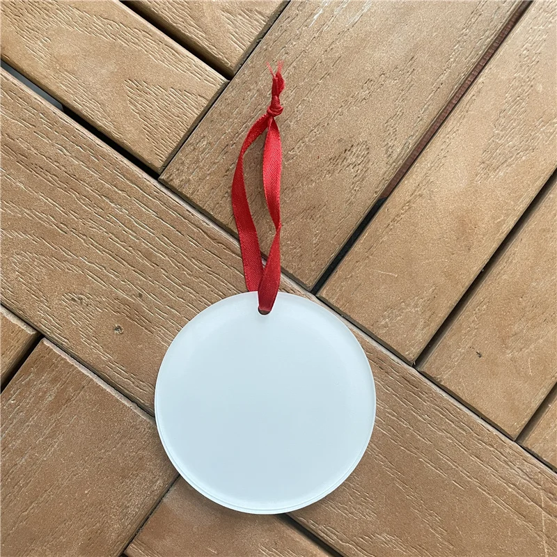 MDFSUB Acrylic Sublimation Blank Ornaments Circle Hanging Ornament 5mm thick sublimation Acrylic Ornaments for Christmas decor