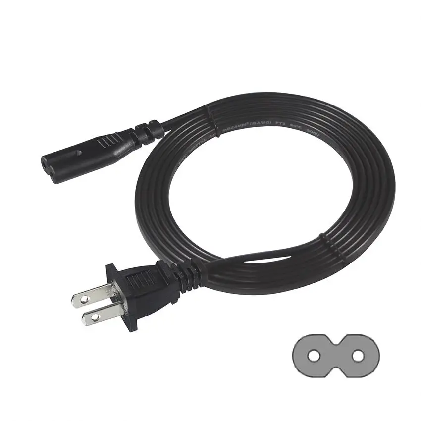 Nema 1-15p C7 Male Connector Plug 110v Polarized Figure 8 Cable