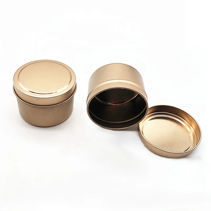 Factory Price 2oz 6oz 8oz Rose Gold Metal Tin Can Black Candle Jars Round Tinplate Container (NIR 01)