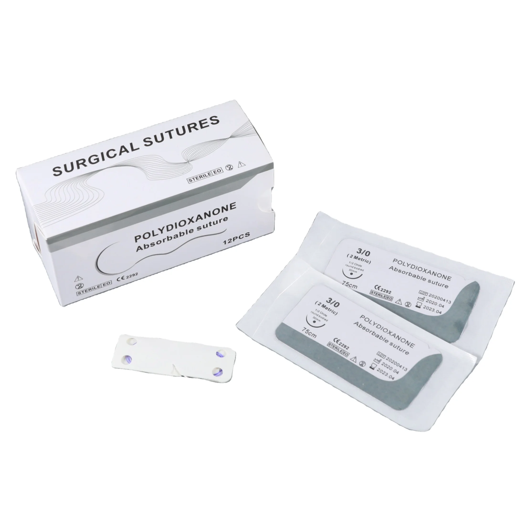 absorbable polydioxanone suture with needle thread length 75cm, sutures surgical vicryl suture