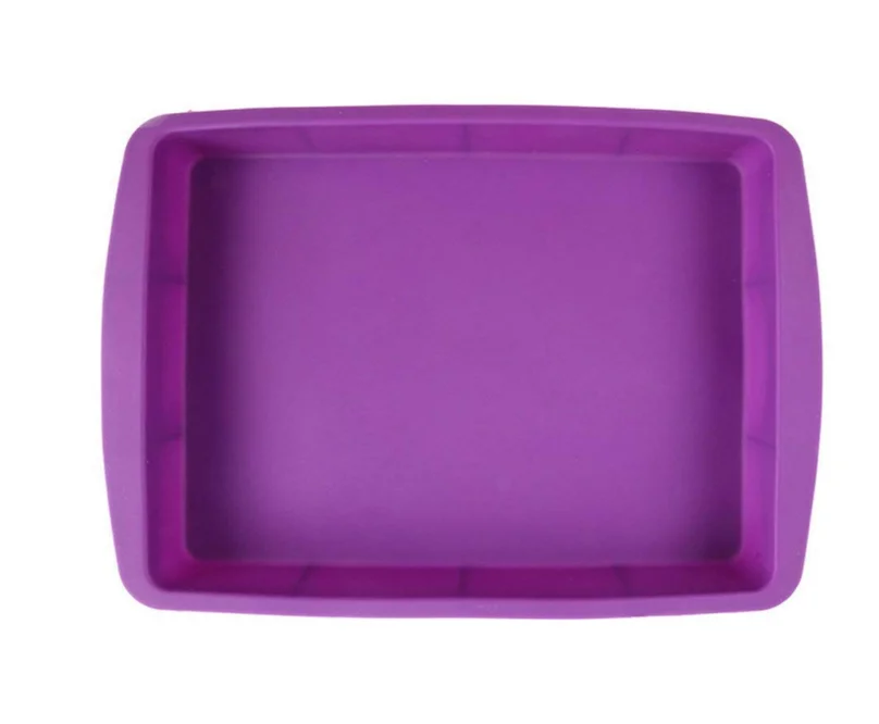 Orgrimmar Baking Silicone Rectangular Cake Pans Bakeware Bread Baking Mold NonStick Easy Demoulding Purple 2Packs (Pack of 2)