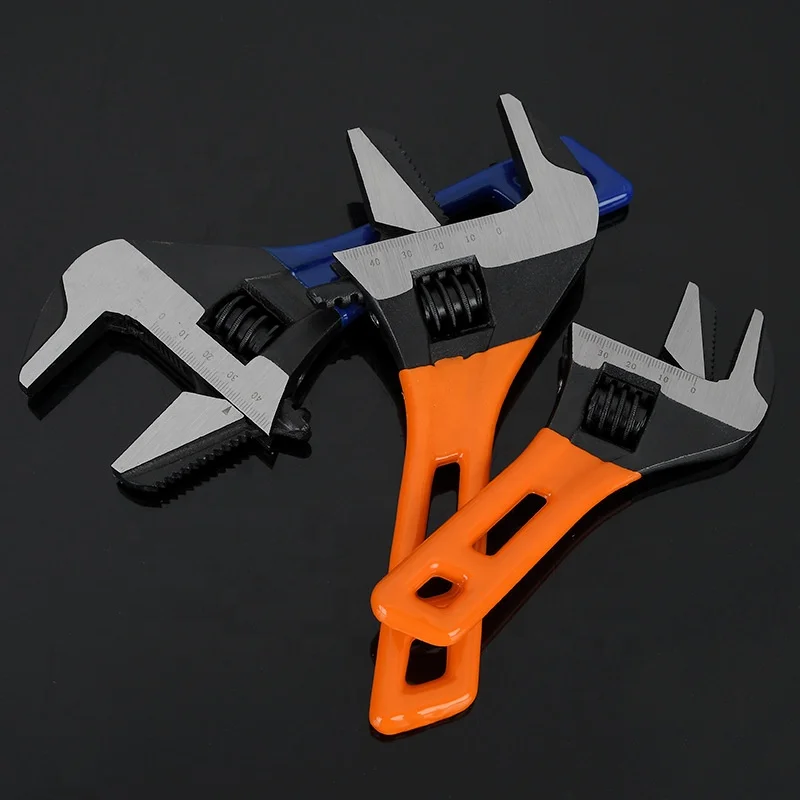 YTH 6in 8in Industrial  CRV Extra Wide Jaw Adjustable Plumbing Spanner Adjustable Wrench