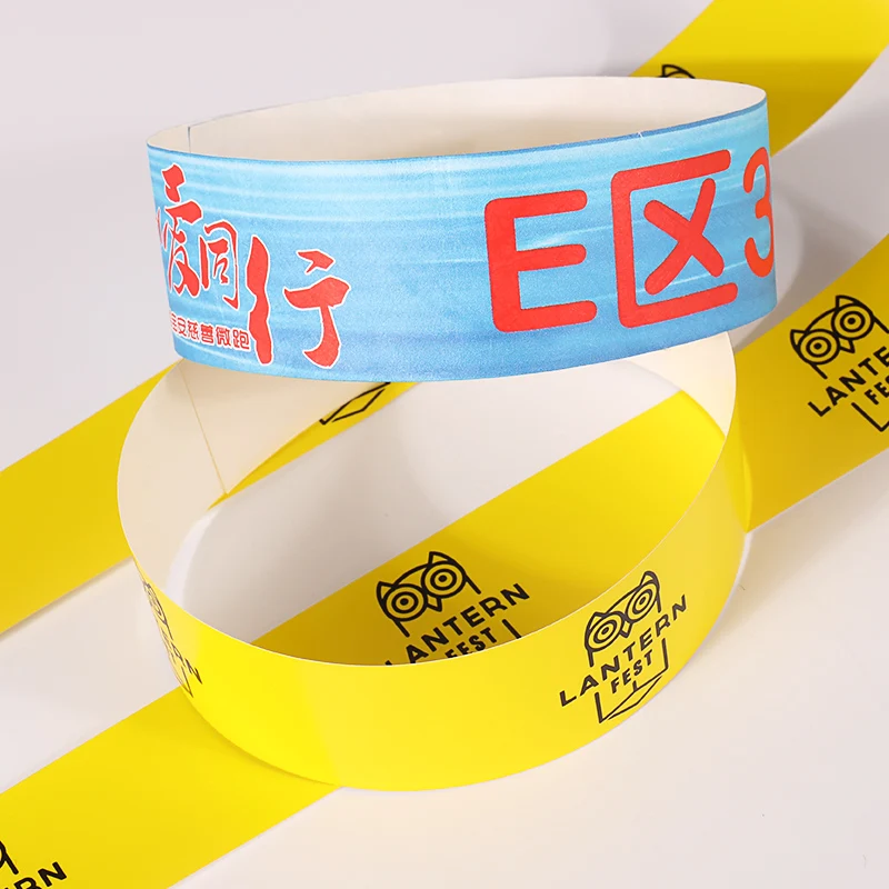 Cheap Printable NFC RFID Tyvek Wristbands Paper Wrist Band Bracelet With Custom OEM Logo