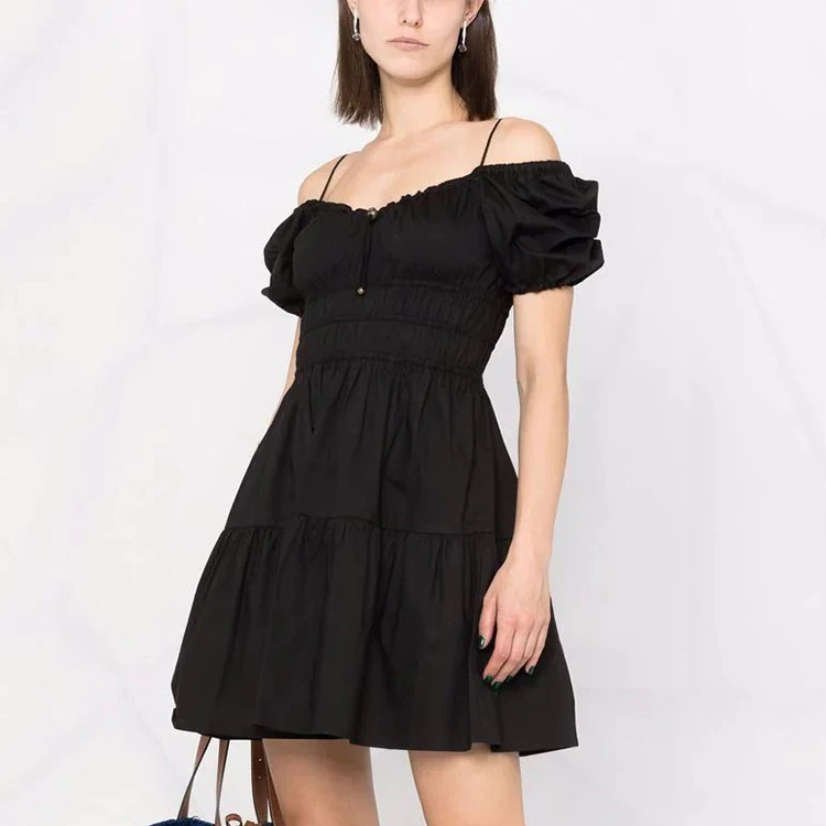 Turkey dresses women clothing summersexy off-the-shoulder sling umbrella mini dress wholesale