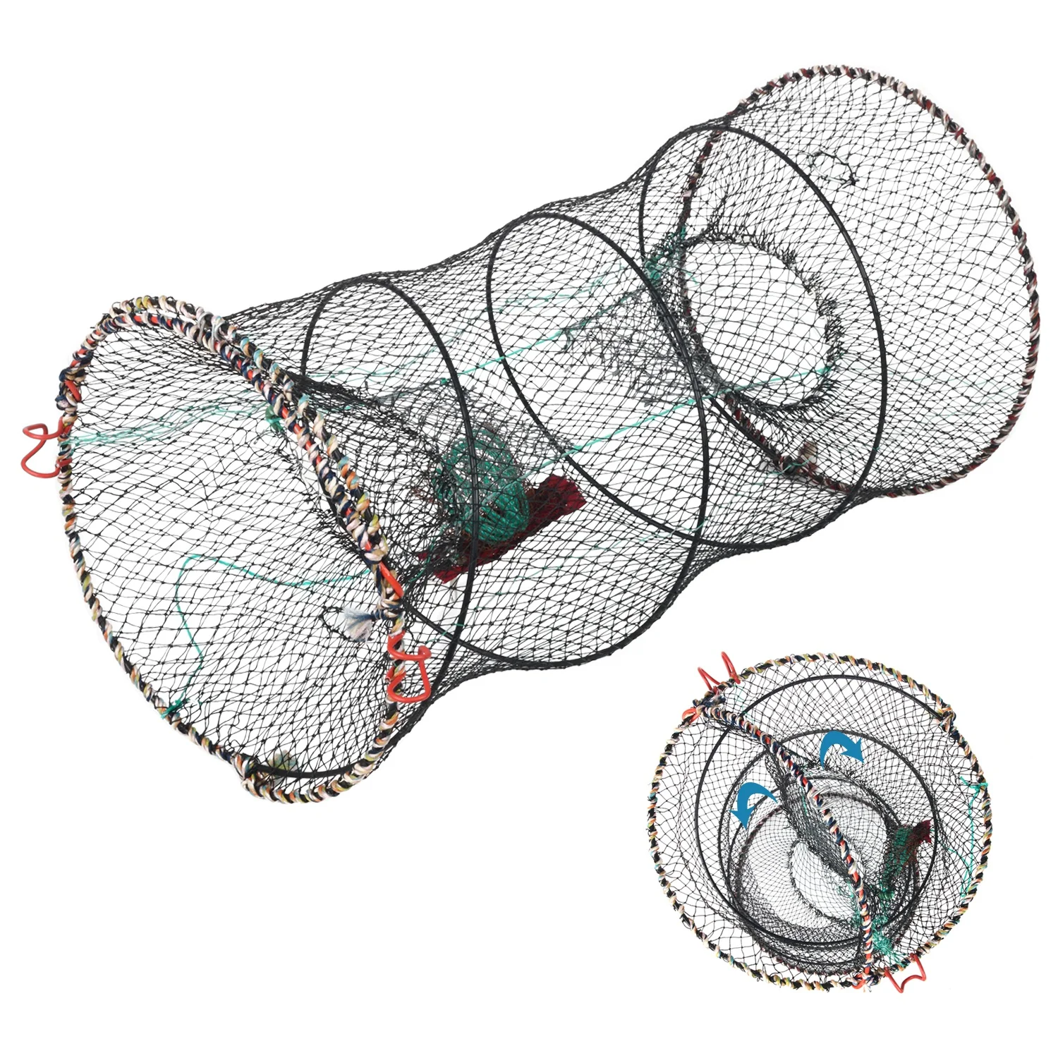 Fishing Casting Nets Crab Trap  Net Durable Fishing Nets Portable Folded Safe Fish Catching Small Automatic Crab Trap