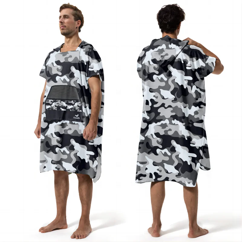 Customized Printing Changing Surf Poncho Swim Robe Quick Dry Microfiber Hooded Beach Towel