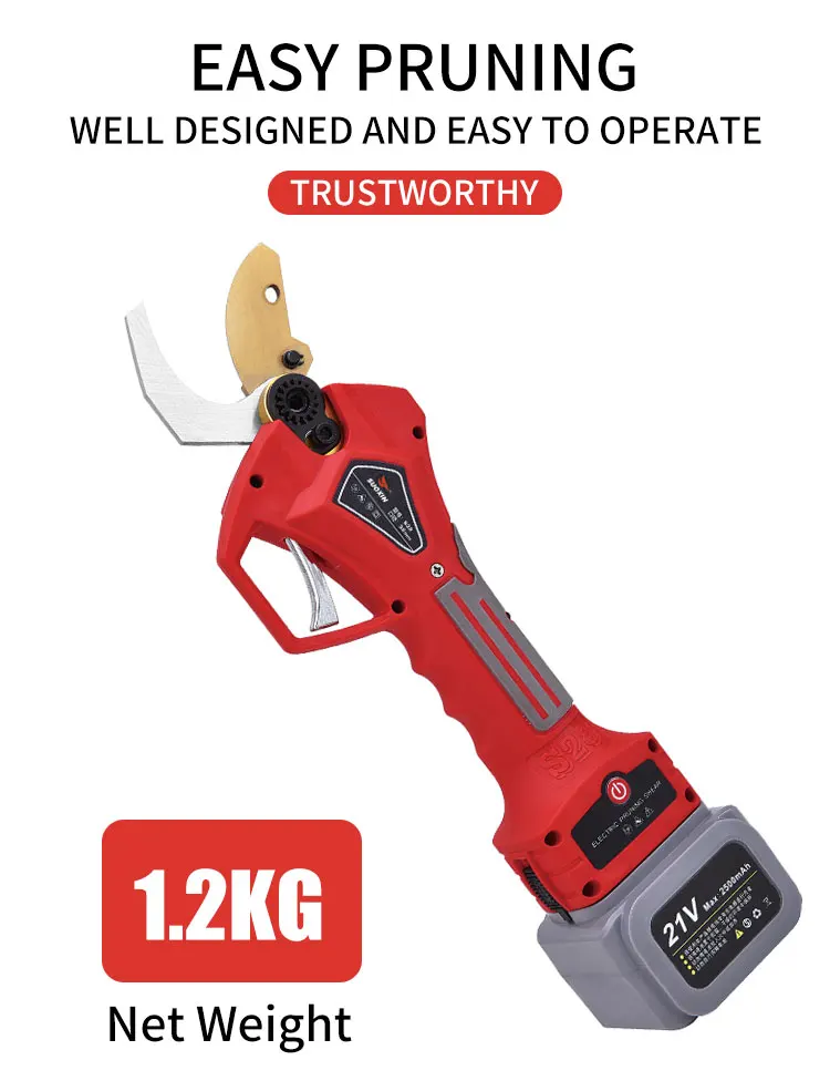 
21V 32mm Electric Progressive Pruning Shear With Finger Protection 