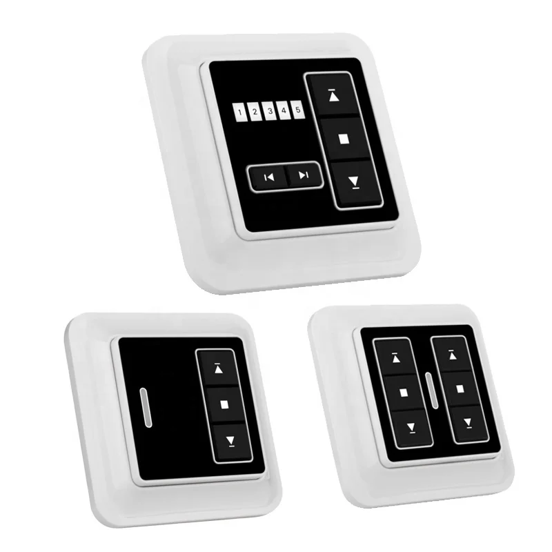 RF433.92Mhz Five Channels Wall Type Emitter Tubular Motors Remote Control Wall Switch Transmitters For Motorized Curtain Remote