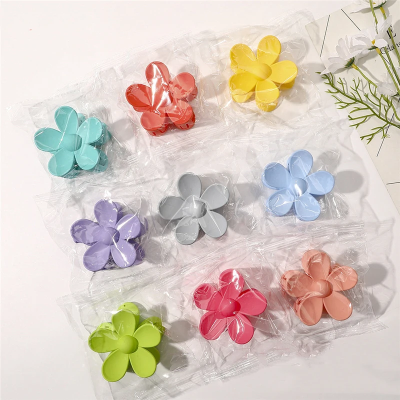Custom Candy Color Sweet Grab Clip Hairpin Resin Plastic Transparent Hair Claw Clips Hair Accessories Flower Daisy Hair Claw