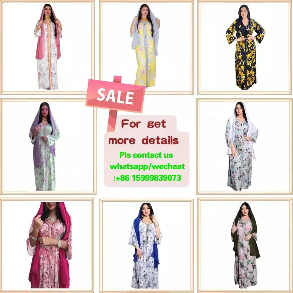 Wholesale 2 Color Middle East Gilding kaftan marocain Dubai Arab Morocco Caftan Women Muslim Dress
