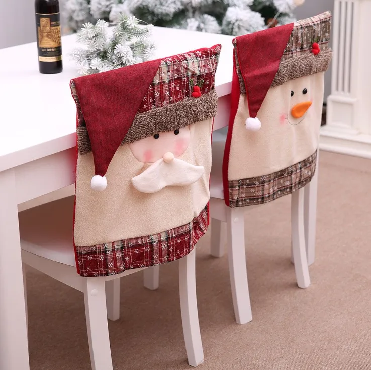 2022 Christmas Non Woven Fabric Chair Decoration Christmas Table Decor Chair Covers for Christmas Home Decorations Supplies