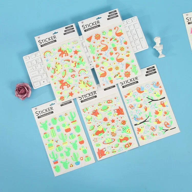 
Cartoon glitter puffy stickers for kids decorative gift 