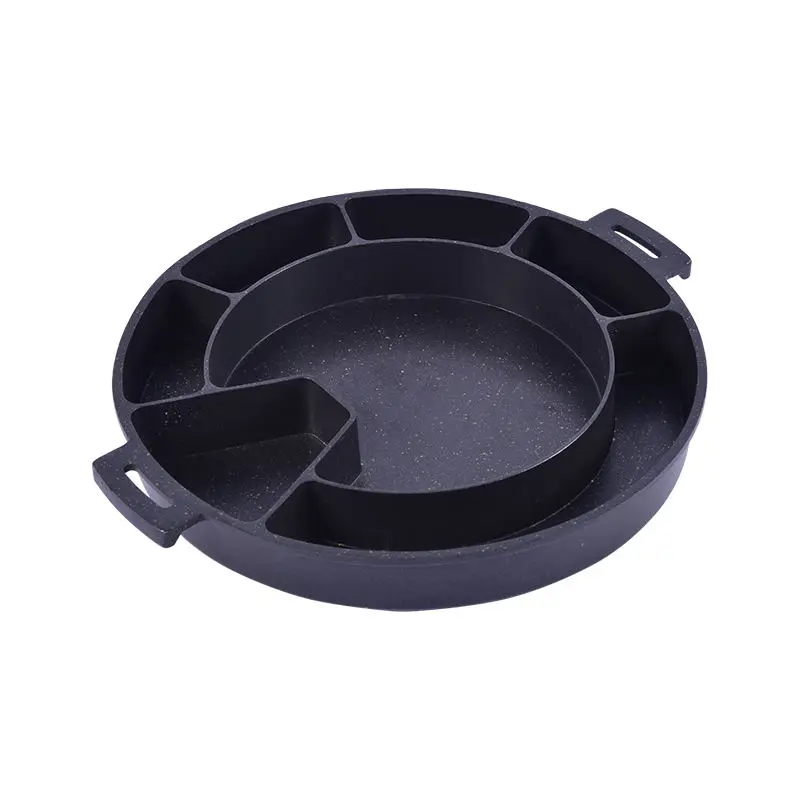 Professional Korean Non-stick Bbq Grill Pan Customized Aluminum Bbq And Hotpot Pan For Camping Stove