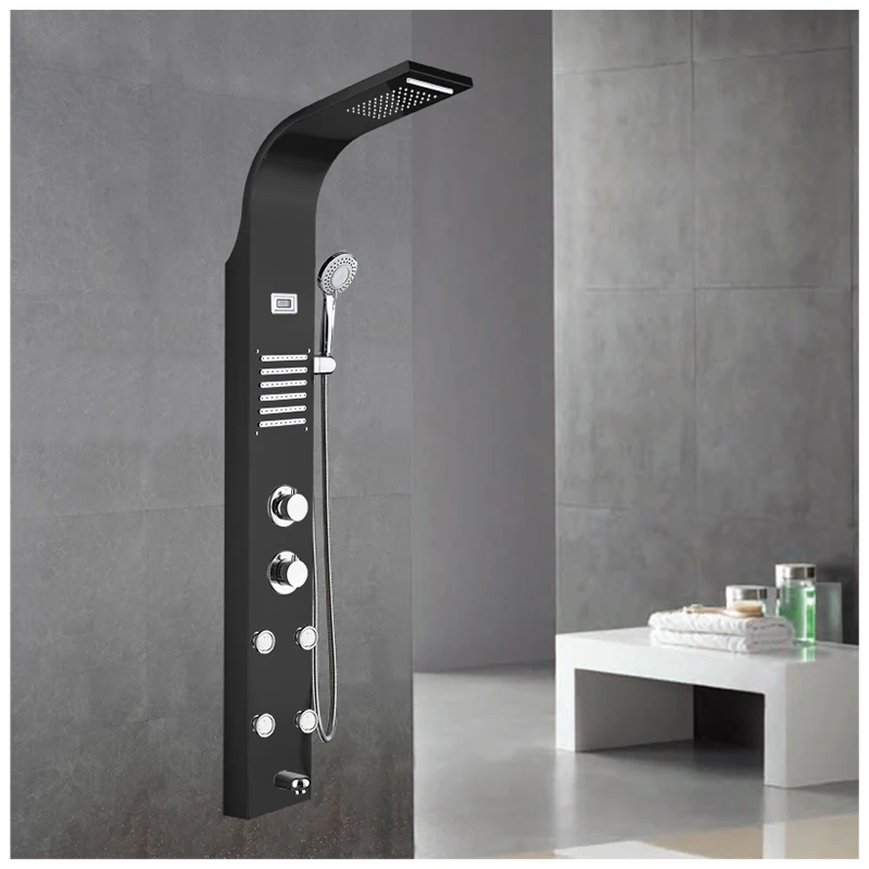 Shower Panel Column Towers 304stainless Steel Waterfall Spa Jets Smart Shower Wall Panel Shower Panel