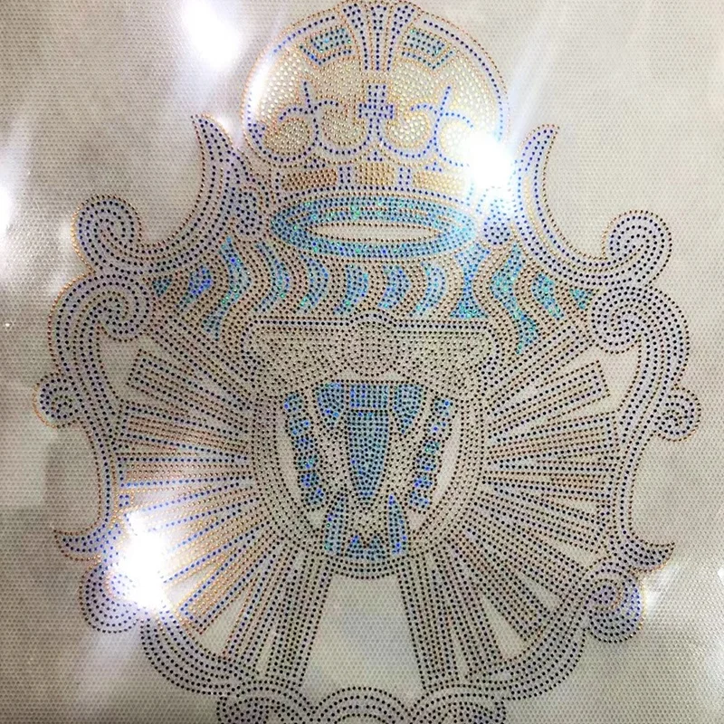 Custom Modern Style Patch Hot Fix Adhesive Heat Transfer Printing Sustainable PET Colorful Sequin Trimming Sticker For Garment