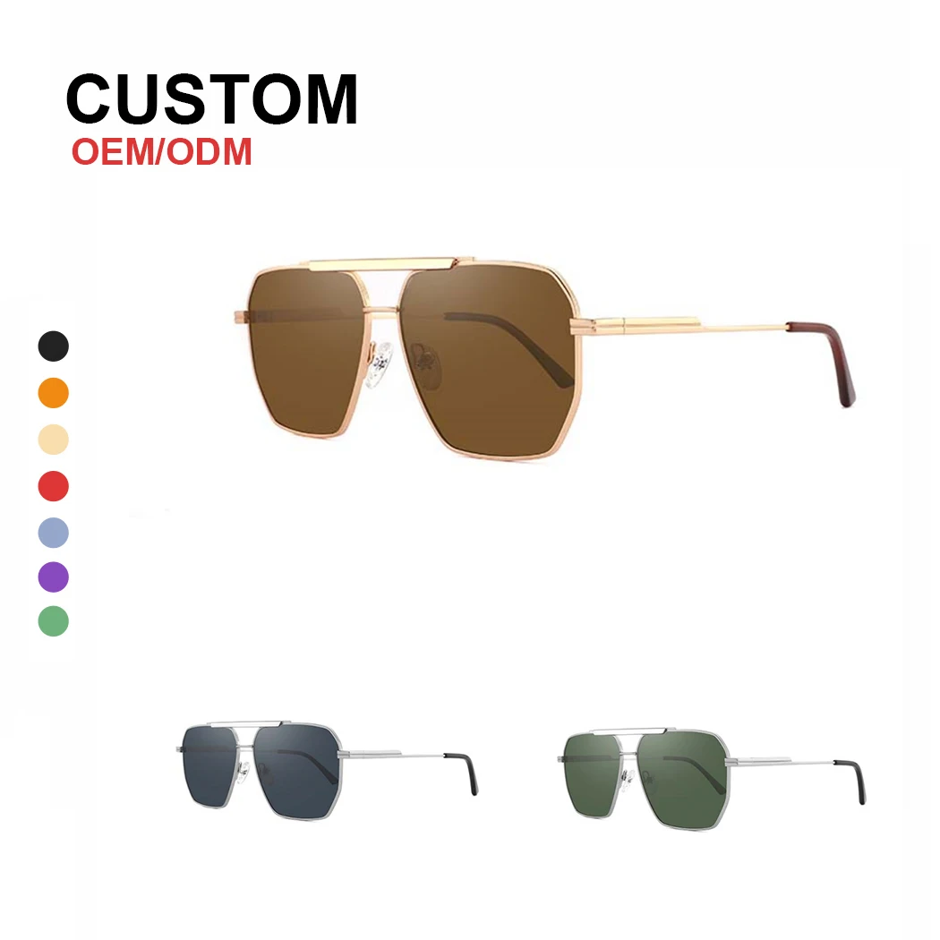 Мужские солнцезащитные очки с металлическими линзами